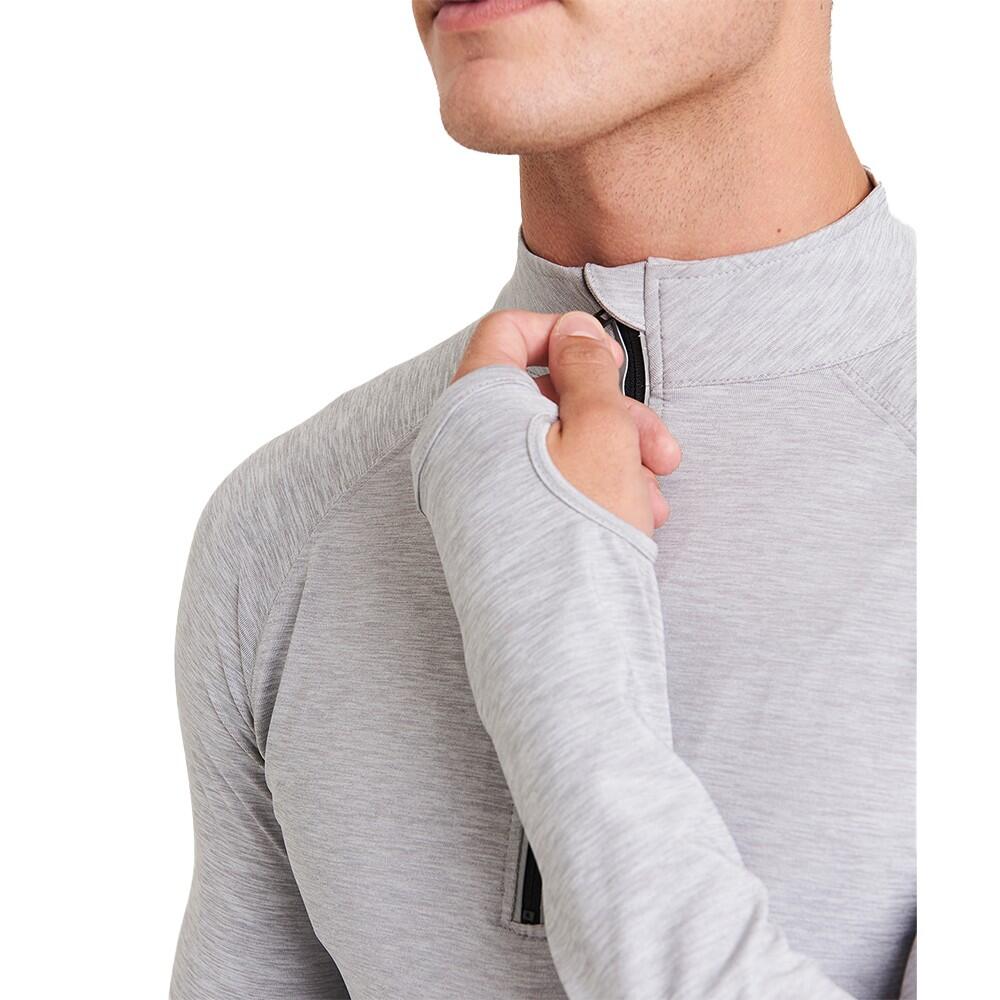 Mens CoolFlex Half Zip LongSleeved Top (Silver Grey) 3/4
