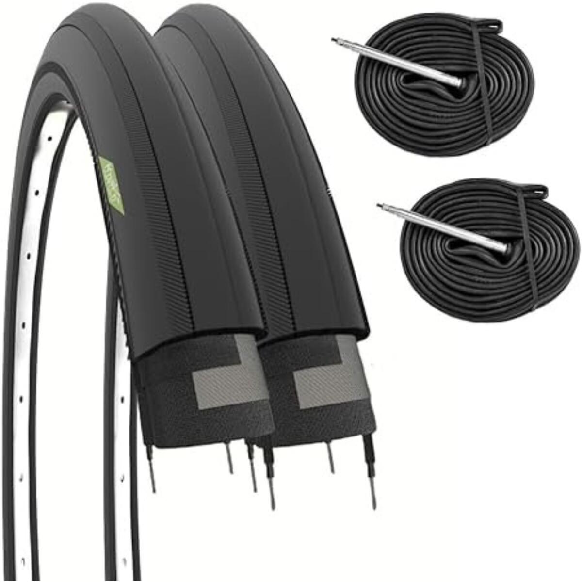 ECOVELO 2 copertoni 700x25C (25-622) + camere, pneumatici bici corsa 700 x 25C fixed EV