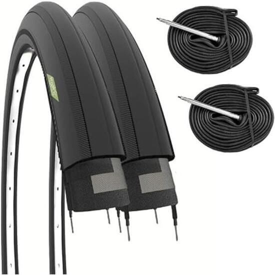 2 copertoni 700x25C (25-622)+camere pneumatici bici corsa 700 x 35C stradali EV