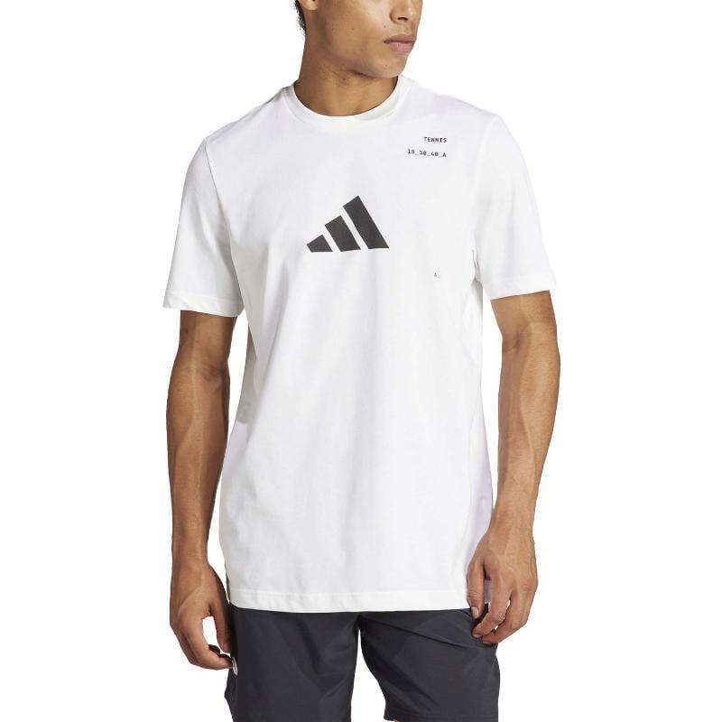 Adidas Graphic Tennisshirt Heren - Wit 4/5
