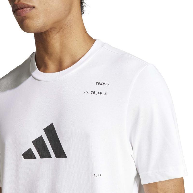 Adidas Graphic Tennisshirt Heren - Wit 3/5