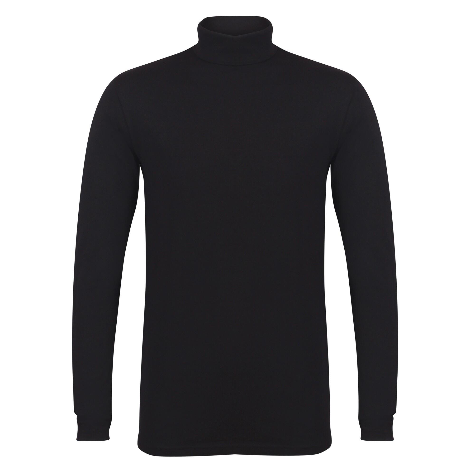 Mens Feel Good Roll Neck Long Sleeve Top (Black) 1/4