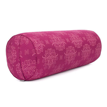 Gemustertes Yoga-Bolster (rund) mit Dinkelfüllung
