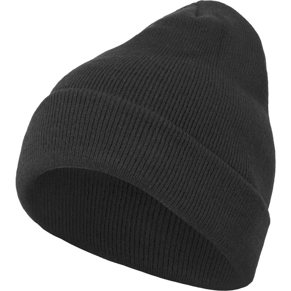 BUILD YOUR BRAND Adults Unisex Heavy knit Beanie (Black)