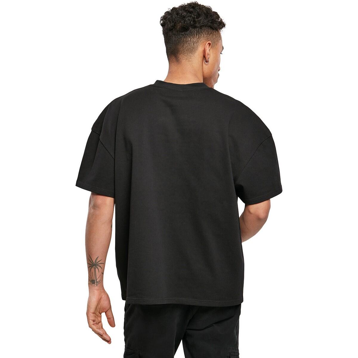 Mens Plain Ultra Heavyweight TShirt (Black) 4/4