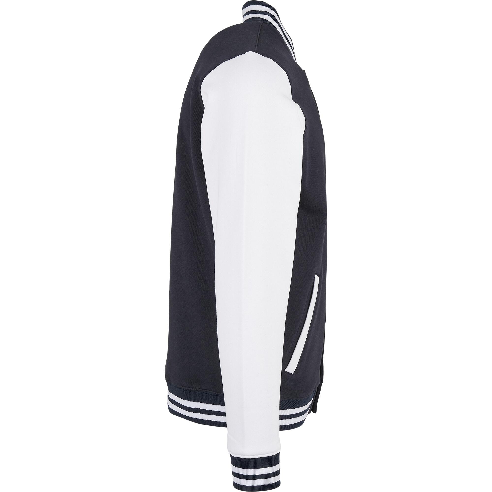 Mens Basic College Jacket (Navy/White) 4/4