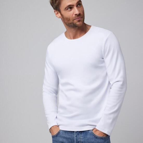 Camiseta Cálida Manga Larga Hombre Ysabel Mora de Algodón con Interior Afelpado