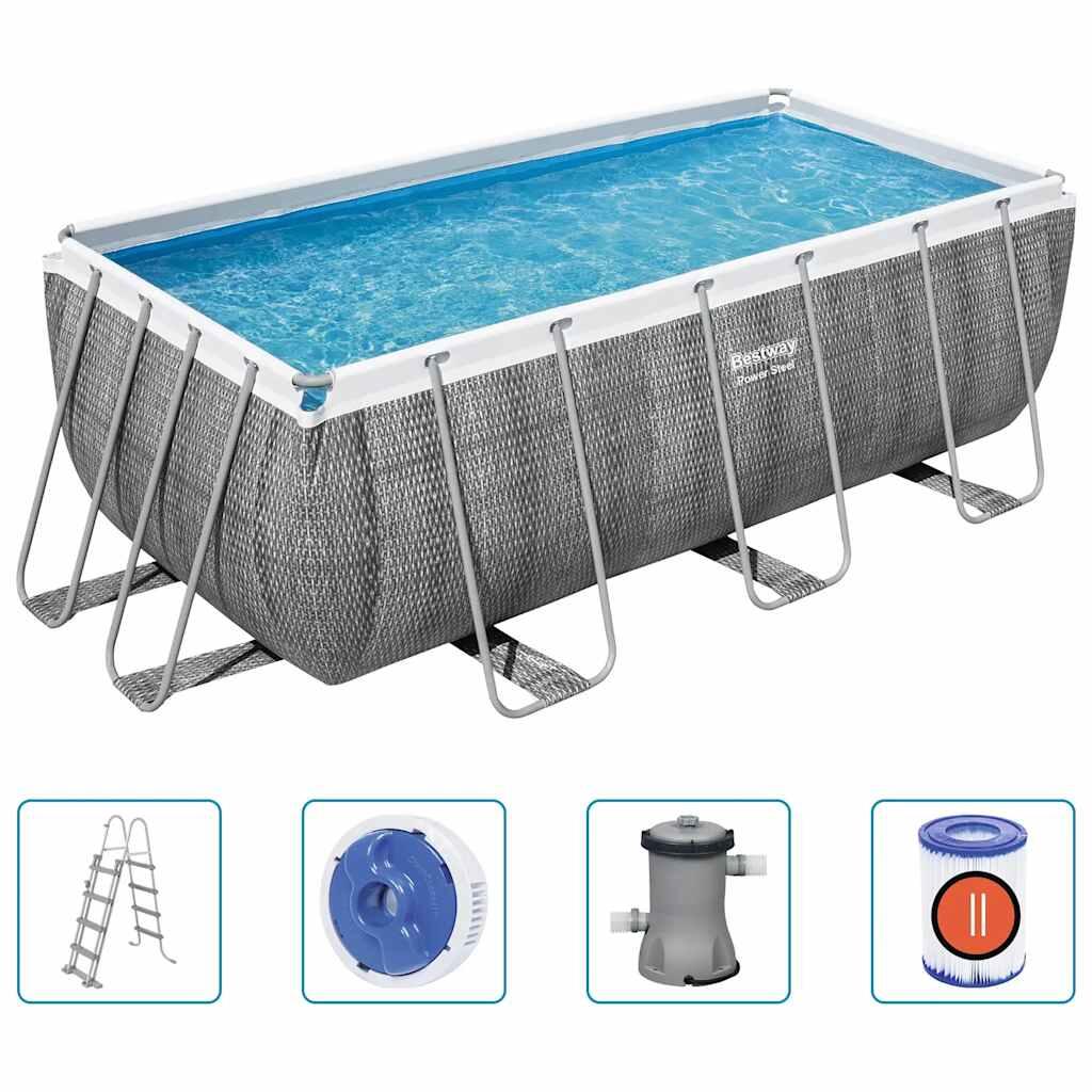 Bestway Ensemble de piscine rectangulaire Power Steel 412x201x122 cm 2/7