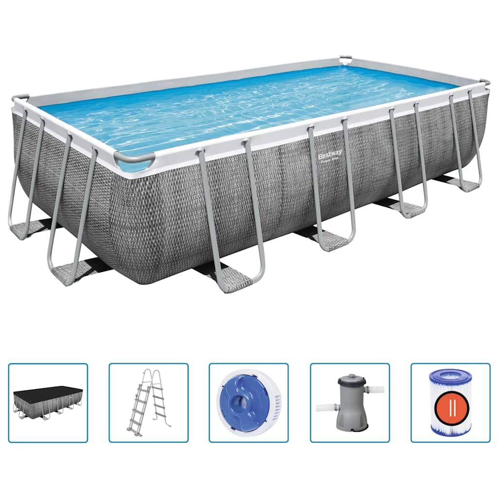 Bestway Ensemble de piscine Power Steel Rectangulaire 488x244x122 cm 2/7