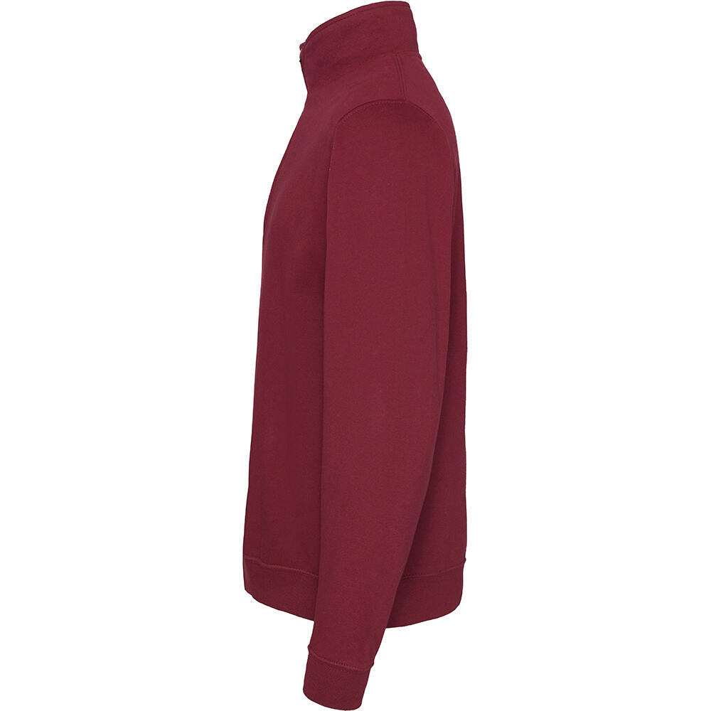 Sweatshirt Pullover mit Reißverschluss am Kragen Herren Weinrot 3/3