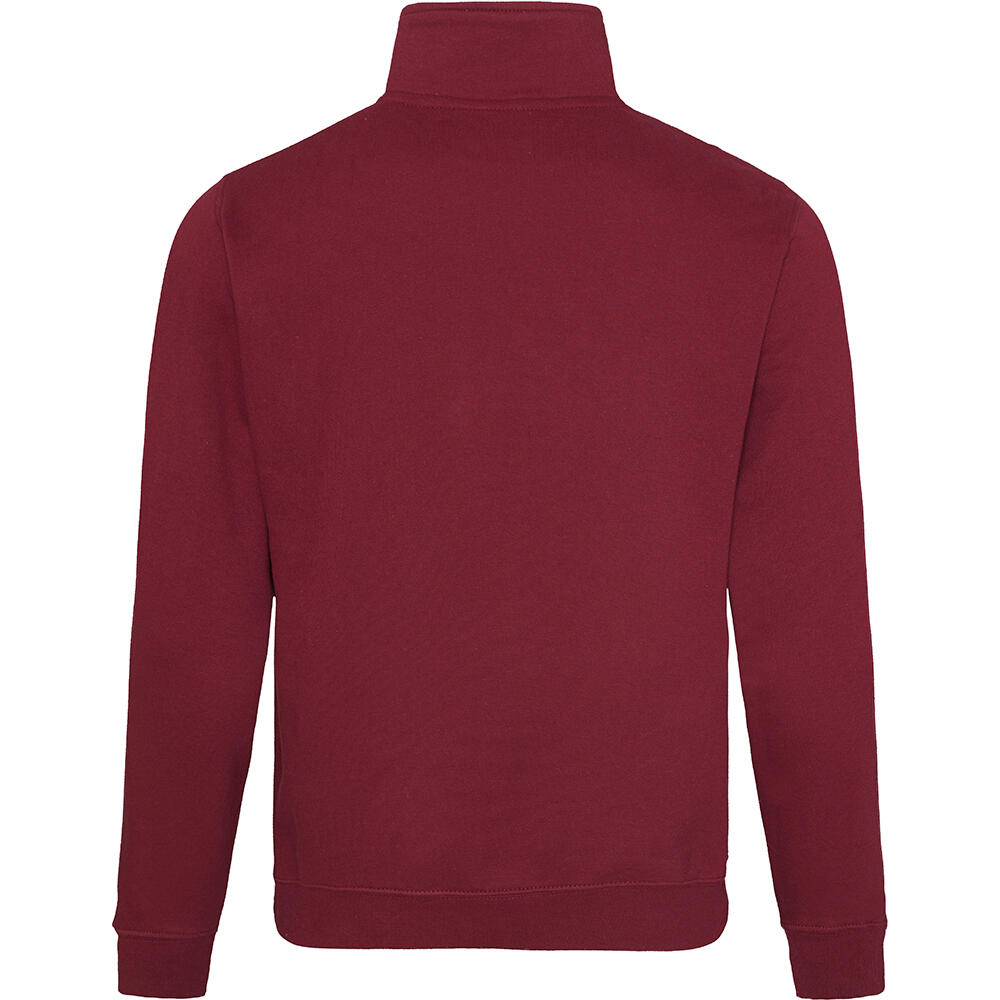 Sweatshirt Pullover mit Reißverschluss am Kragen Herren Weinrot 2/3