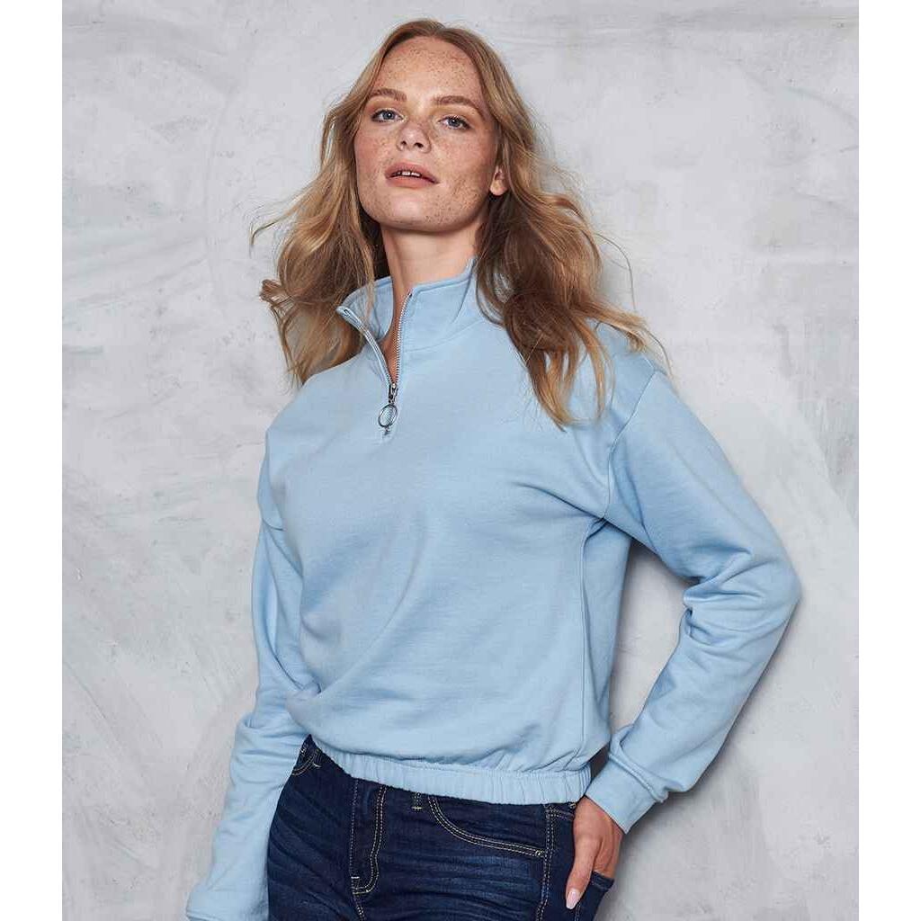 Felpa Ritagliata Donna Awdis Azzurro 3/3