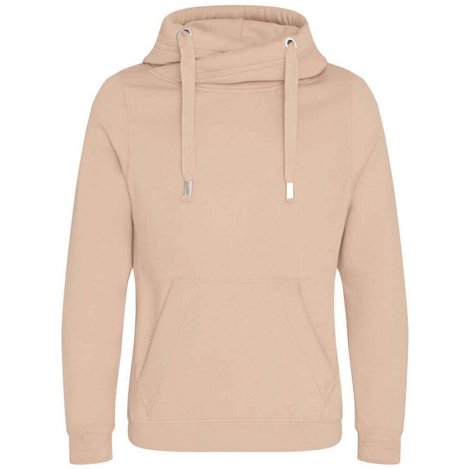 AWDIS Unisex Adult Crossover Collar Hoodie (Nude)