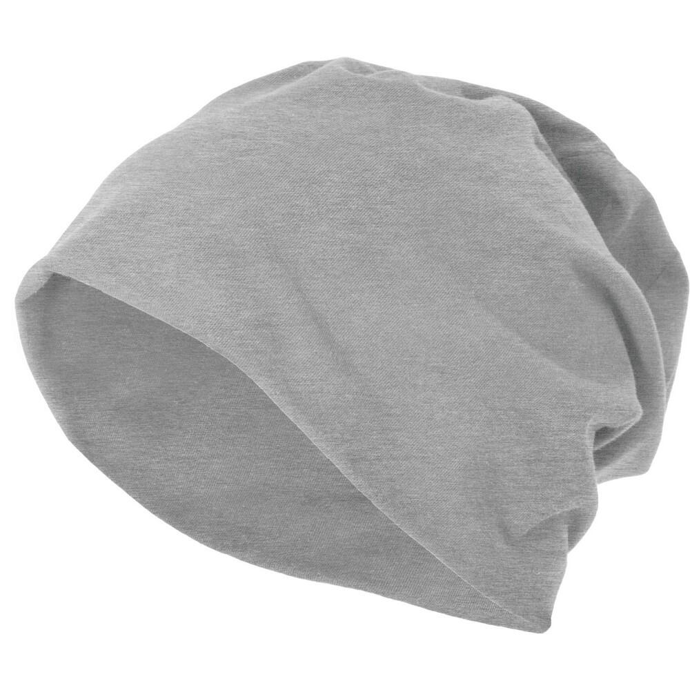BUILD YOUR BRAND Jersey Beanie (Heather Grey)