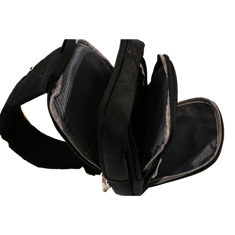 Rucsac Crossbody Smiley, Lamonza, 38x22x8 cm, negru