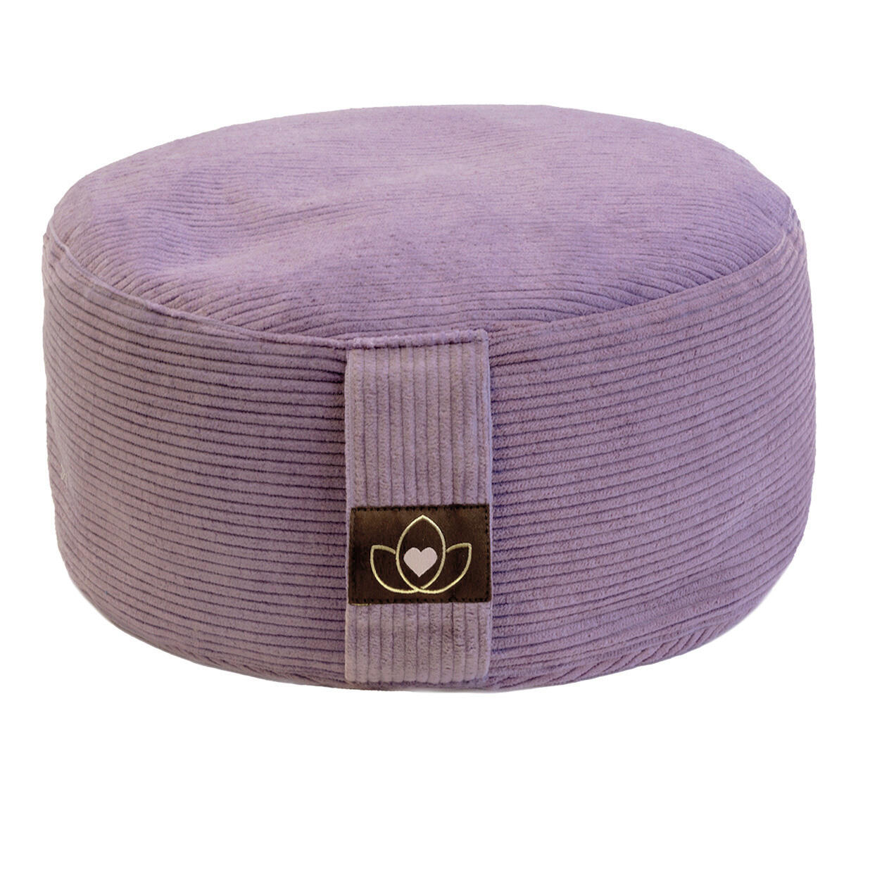 Lotus Meditatiekussen eco rib lavendel rond 3/5