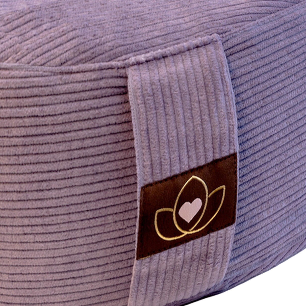 Lotus Meditatiekussen eco rib lavendel rond 5/5