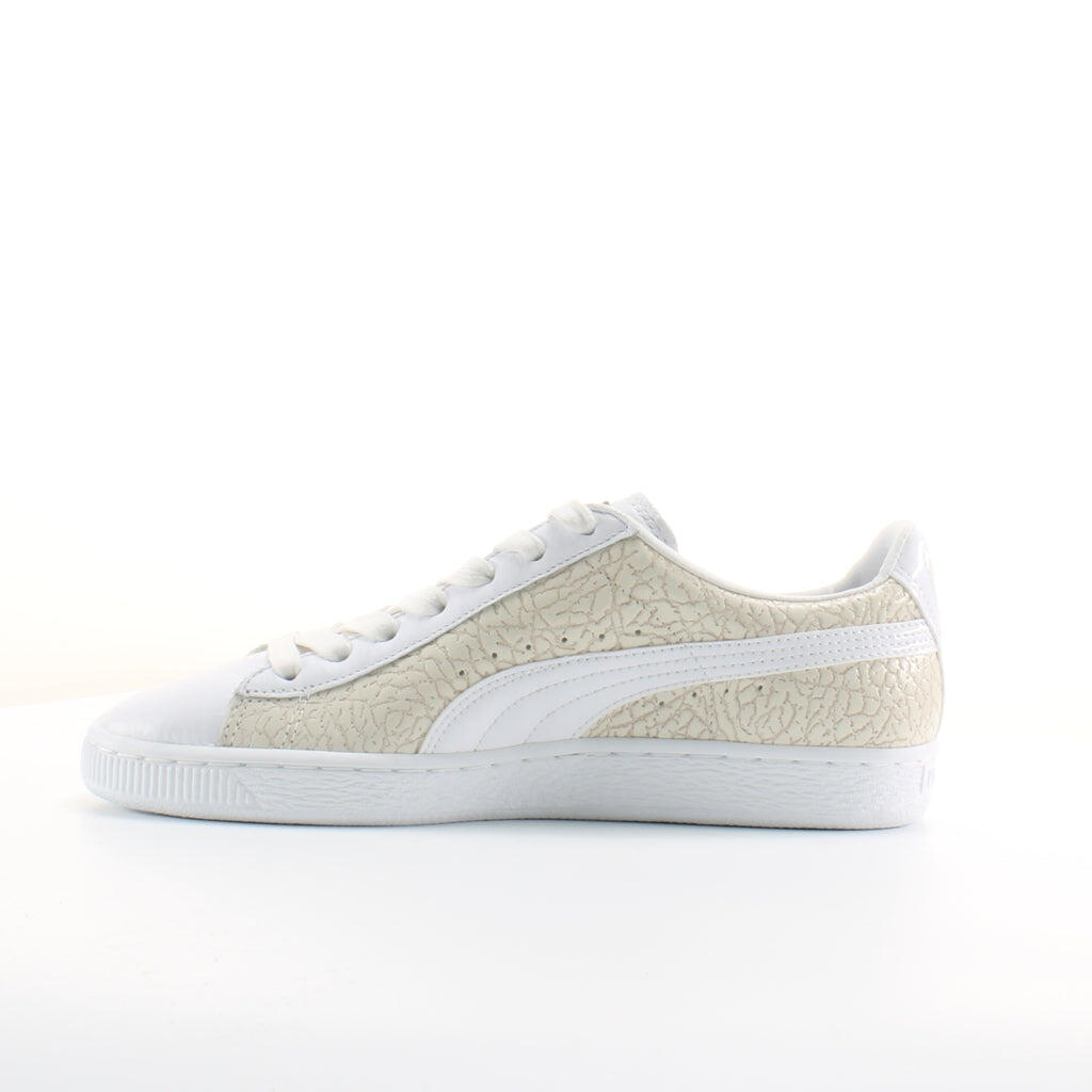 Puma Basket Crocodile Mens White Trainers 4/6