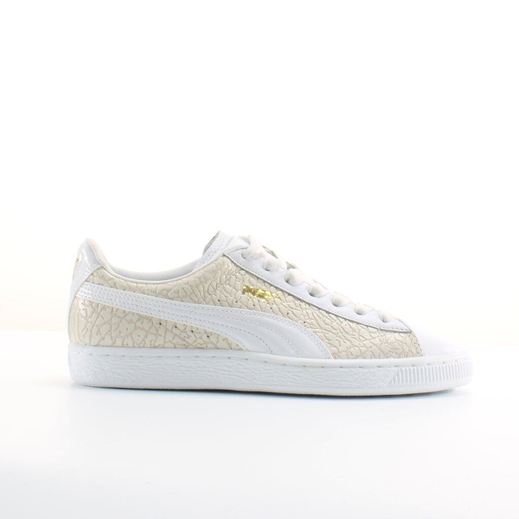 Puma Basket Crocodile Mens White Trainers 2/6