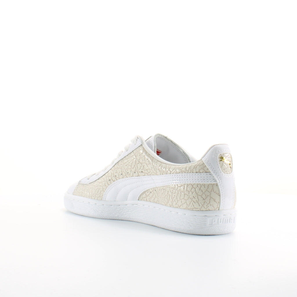 Puma Basket Crocodile Mens White Trainers 5/6