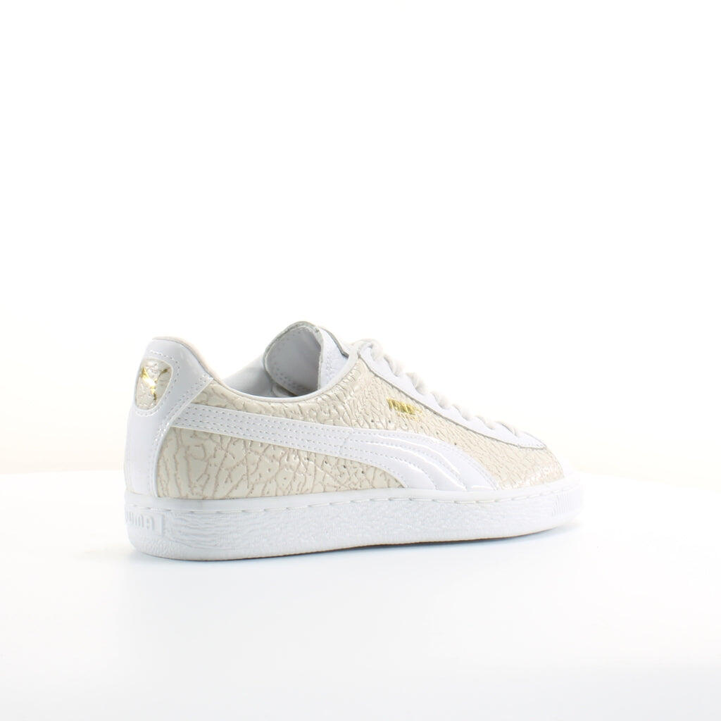 Puma Basket Crocodile Mens White Trainers 6/6