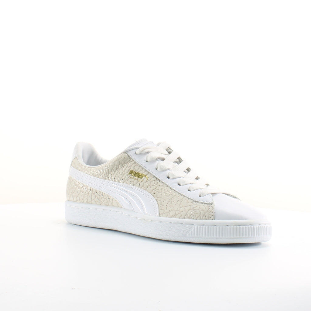 Puma Basket Crocodile Mens White Trainers 1/6