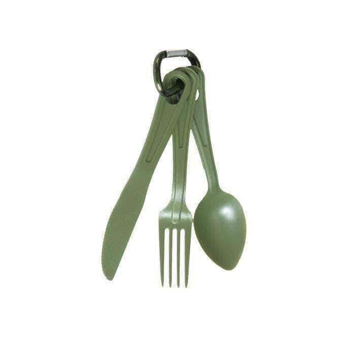 MIL-TEC Mil-Tec 3 pcs. US Eating Polycarbonate Utensil OD Green