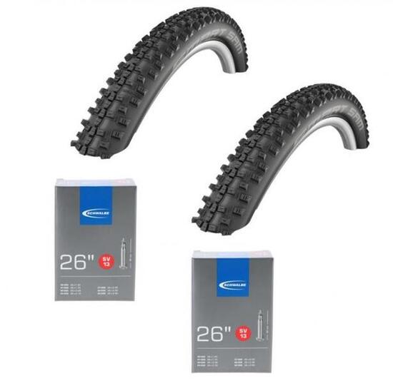 2x Schwalbe Drahtreifen SMART SAM 26x2.25 + 2x Schwalbe Schlauch SV13