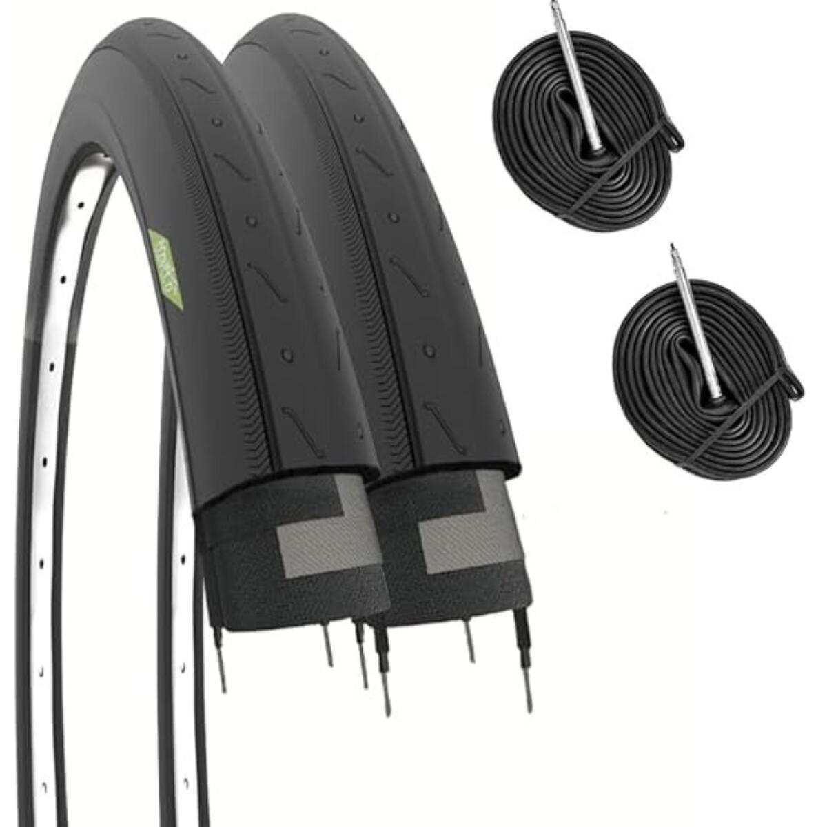 ECOVELO 2 copertoni 700x23C (23-622)+ camere, pneumatici bici corsa 700 x 23C fixed EV