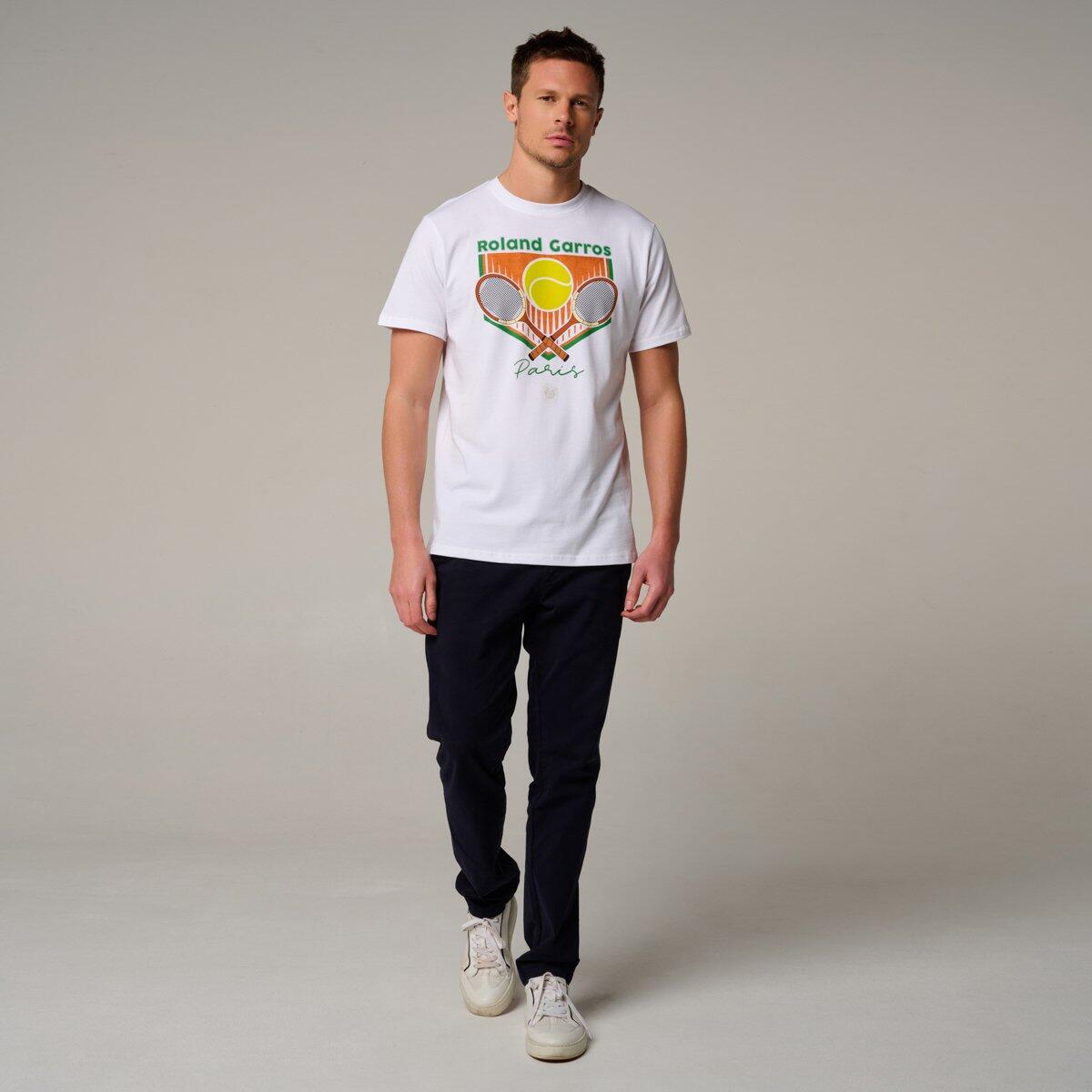 T-Shirt Raquettes homme Roland-Garros - Blanc 4/5