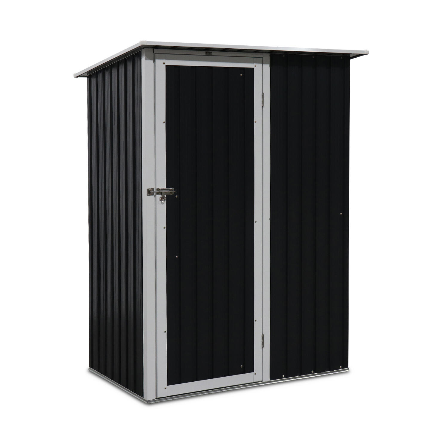 SWEEEK Caseta de jardín metálica gris y blanca, 1.36m², Antracita