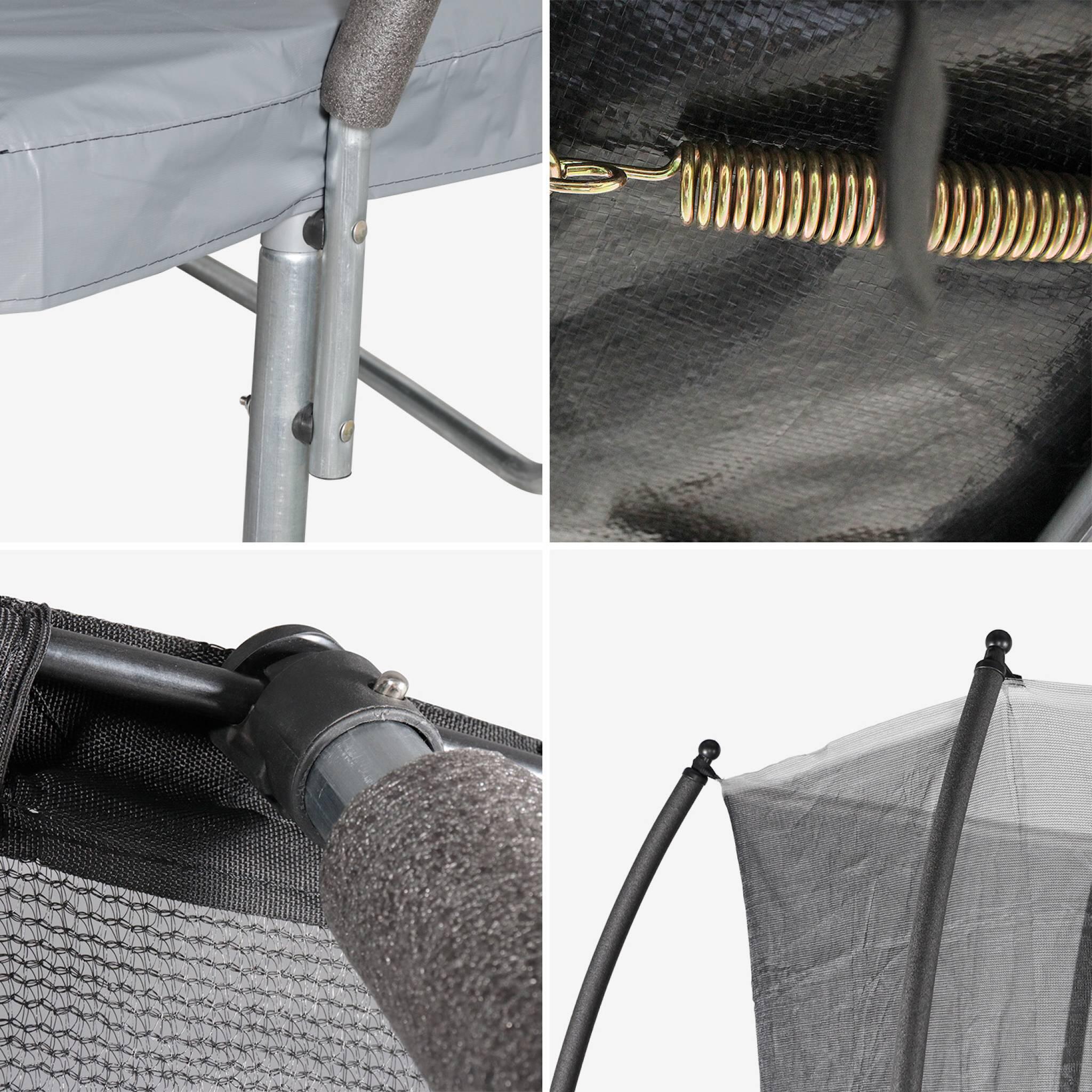 Cama elástica 305cm con red interior y pack de accesorios, Gris 6/6