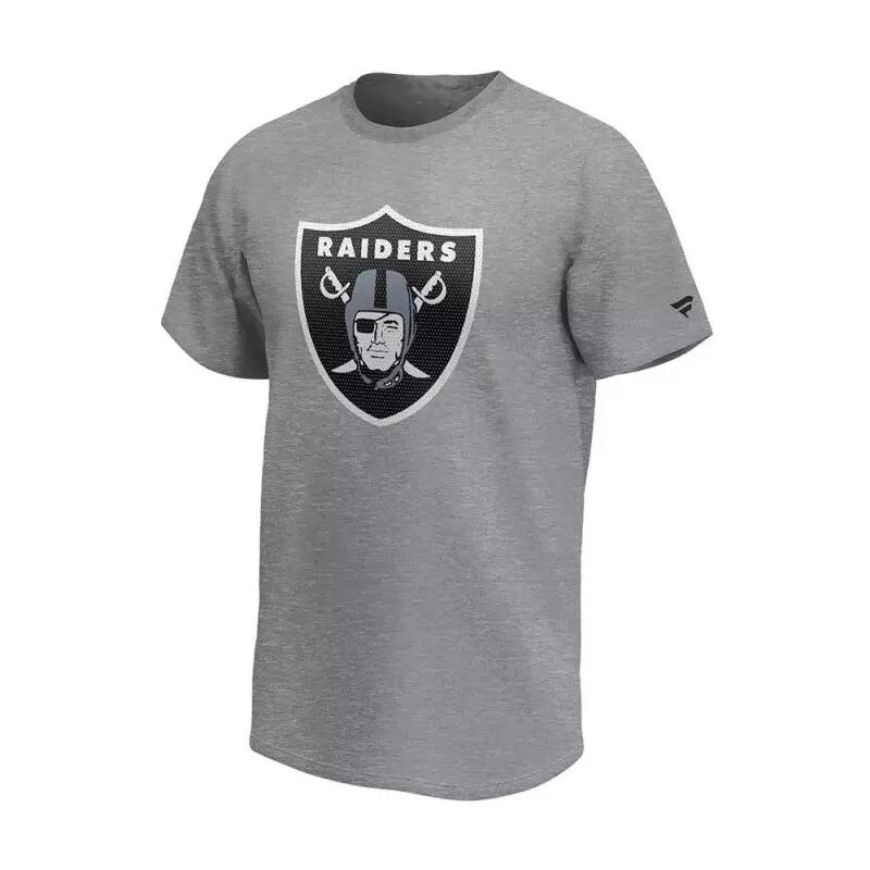 T-shirt NFL Las Vegas Raiders Fanatics Mid Essentials Crest Gris pour homme 1/2