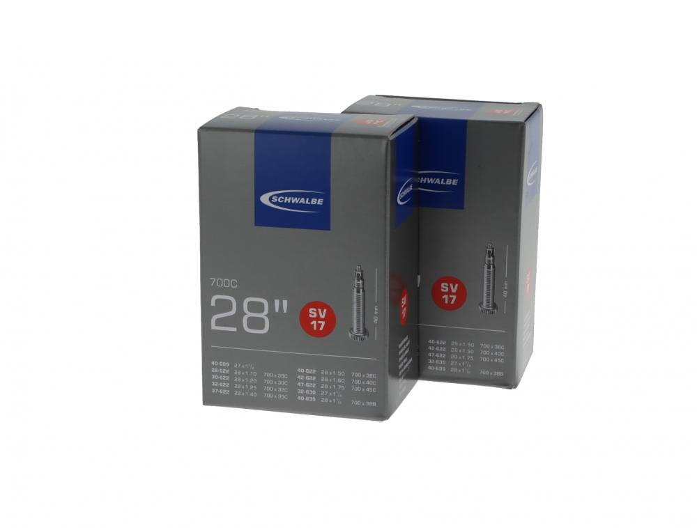 2x Schwalbe Schlauch SV17 28x1.10-1.75" (28/47-622/635) - 28 Zoll SV 40mm 1/3
