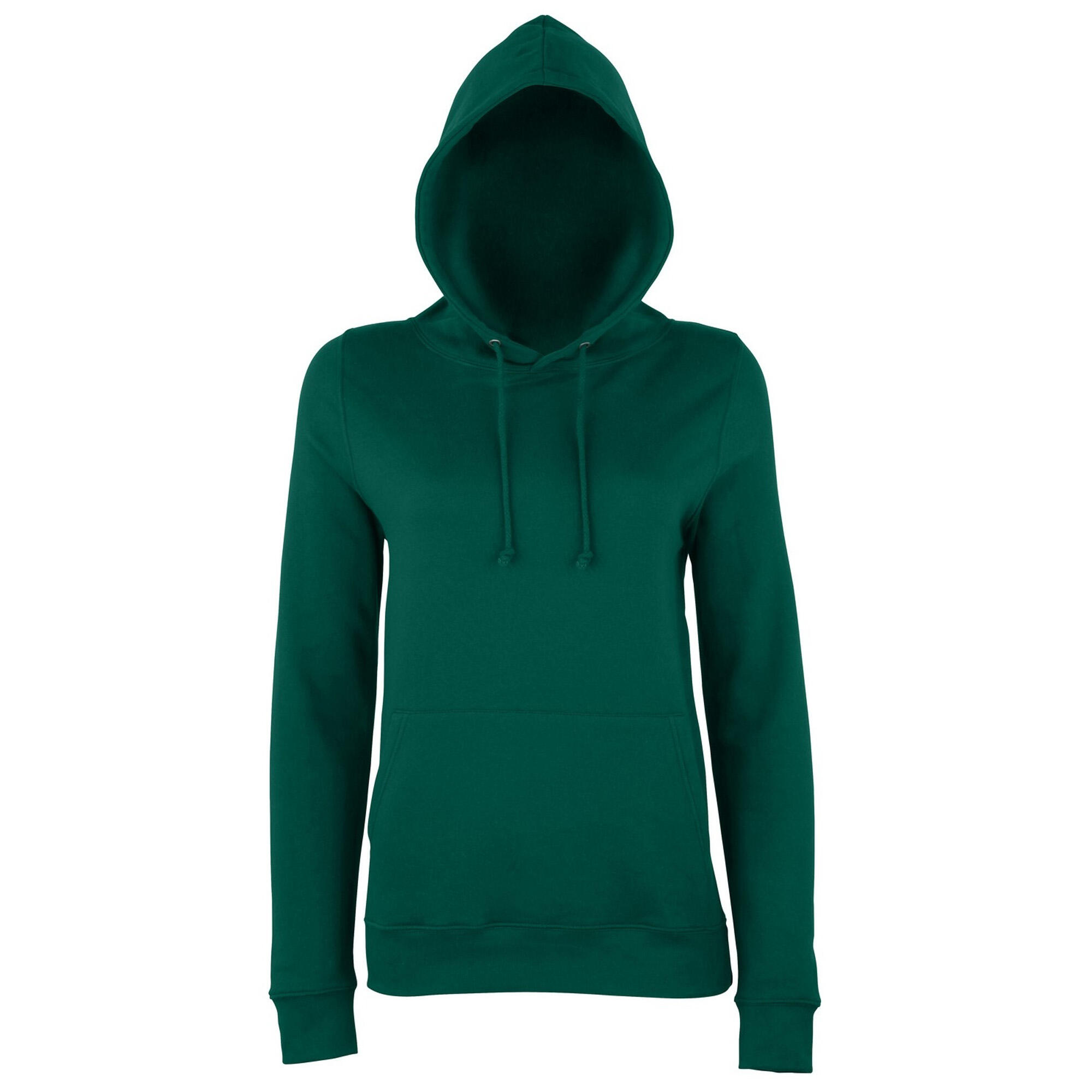 AWDIS Just Hoods Womens/Ladies Girlie College Pullover Hoodie (Bottle Green)
