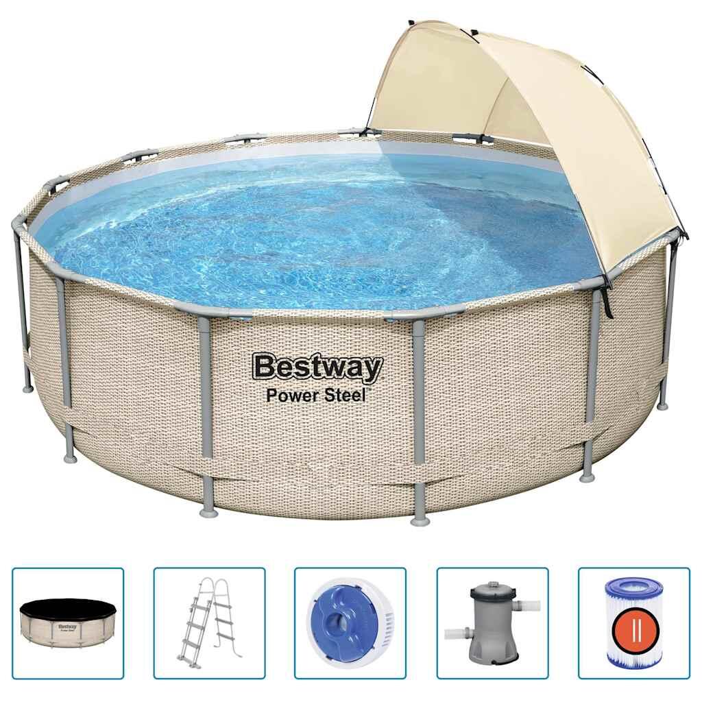 Bestway Power Steel Zwembadset met luifel 396x107 cm 2/7