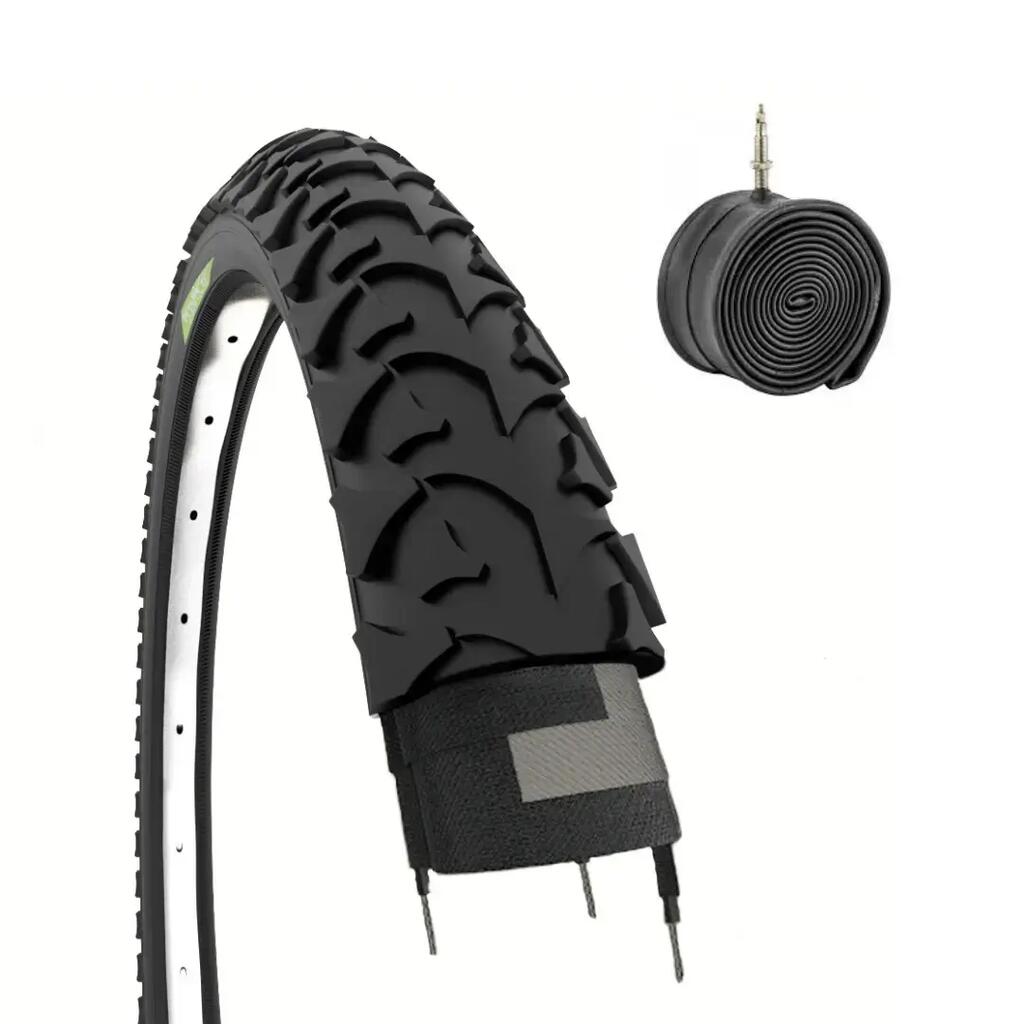 Tyre 14x1.75 (47-254)+inner tube, city bike tyre 14 x 1.75 knobbly EV