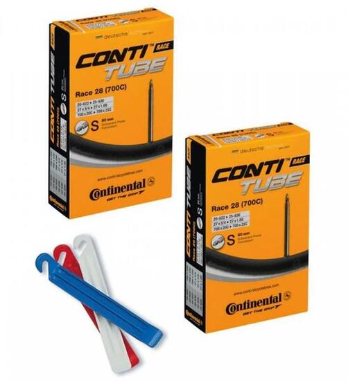 Continental 2x Conti Schlauch Race 28 Zoll 700x20/25C 18/25-622/630 SV 80mm 1...