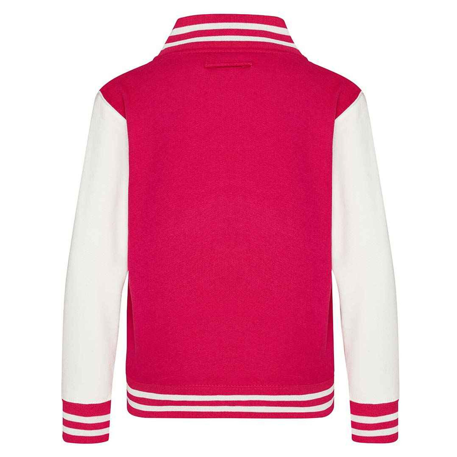 Giacca College Bambini Awdis Rosa Accesso Bianco 2/2