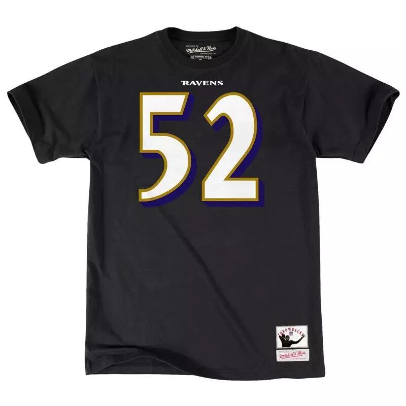 T-shirt NFL Ray Lewis Baltimore Ravens Mitchell & Ness player Noir 1/2