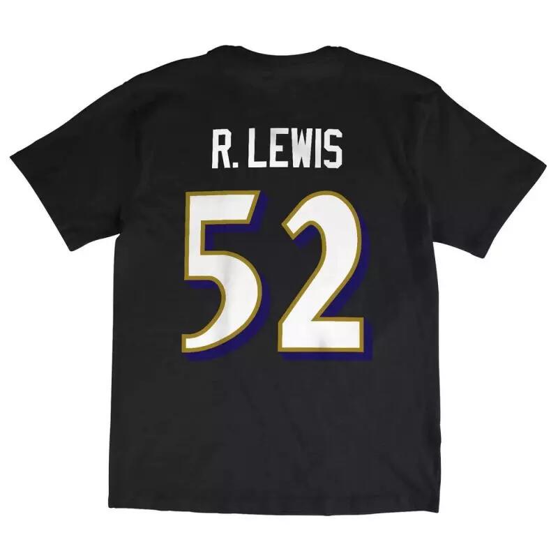 T-shirt NFL Ray Lewis Baltimore Ravens Mitchell & Ness player Noir 2/2