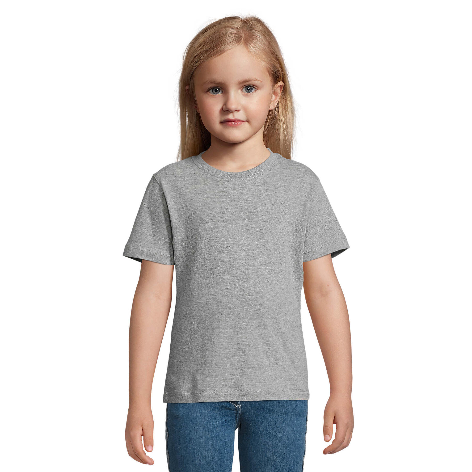 T-shirt regent 150 melange para criança cinza