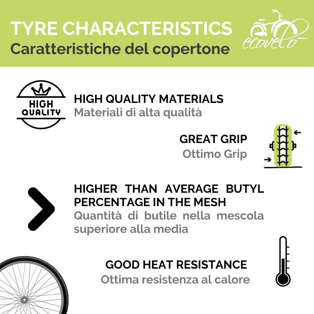Copertone 26x1 1/2 (40-584),pneumatico bici citybike 26 x 1 1/2 vintage slick EV 3/5