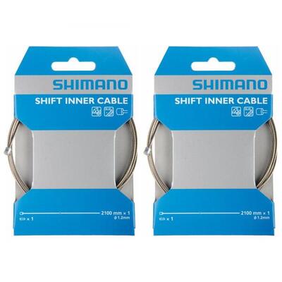 SHIMANO 2x Schaltzug MTB/Road Edelstahl Edelstahl 2.100 mm
