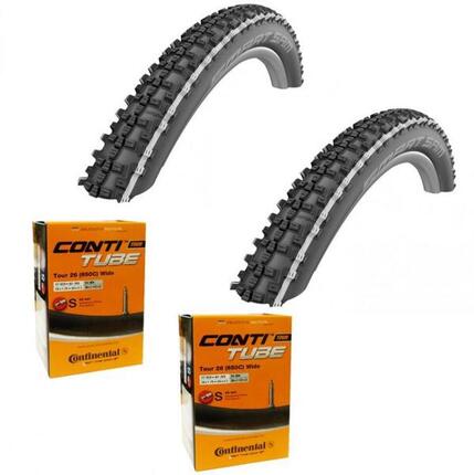 Continental 2x Schwalbe Reifen Smart Sam HS476 Draht 26x2.25 + 2x SV 42mm