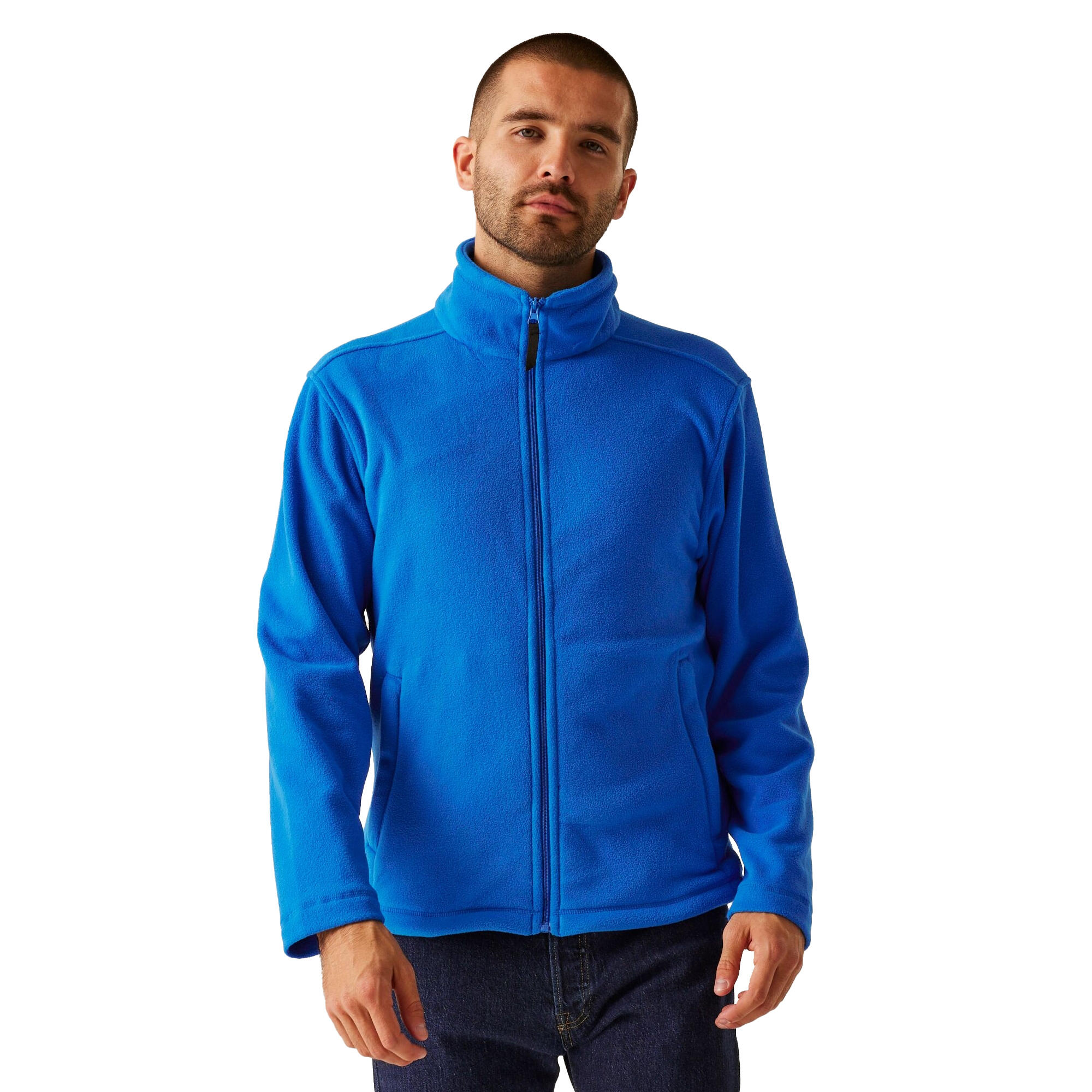 Heren Micro Fleecejas met volledige rits (Oxford Blauw) 3/5