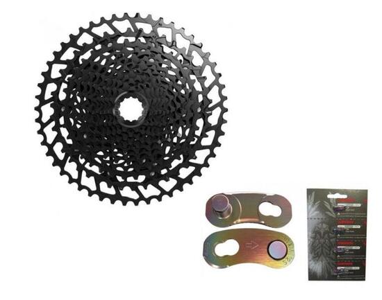 SRAM NX Eagle Kassette 12-fach PG-1230 11-50 Zähne + SRAM Kettenverschlussgli...