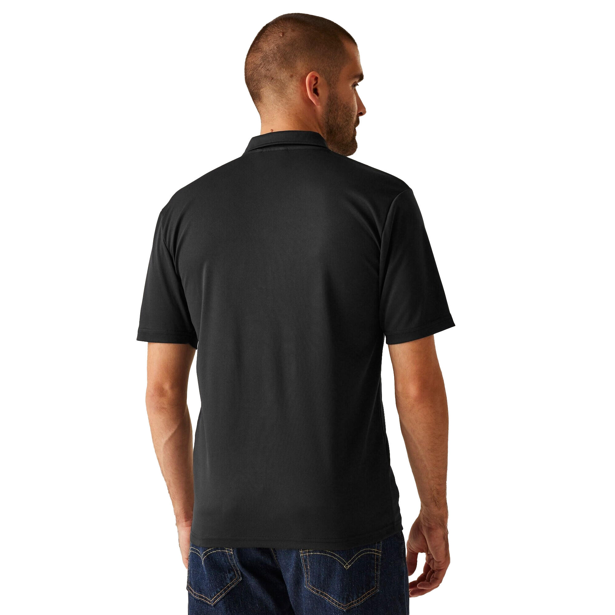 Polo Recyclé Pour Hommes (Noir) 3/5