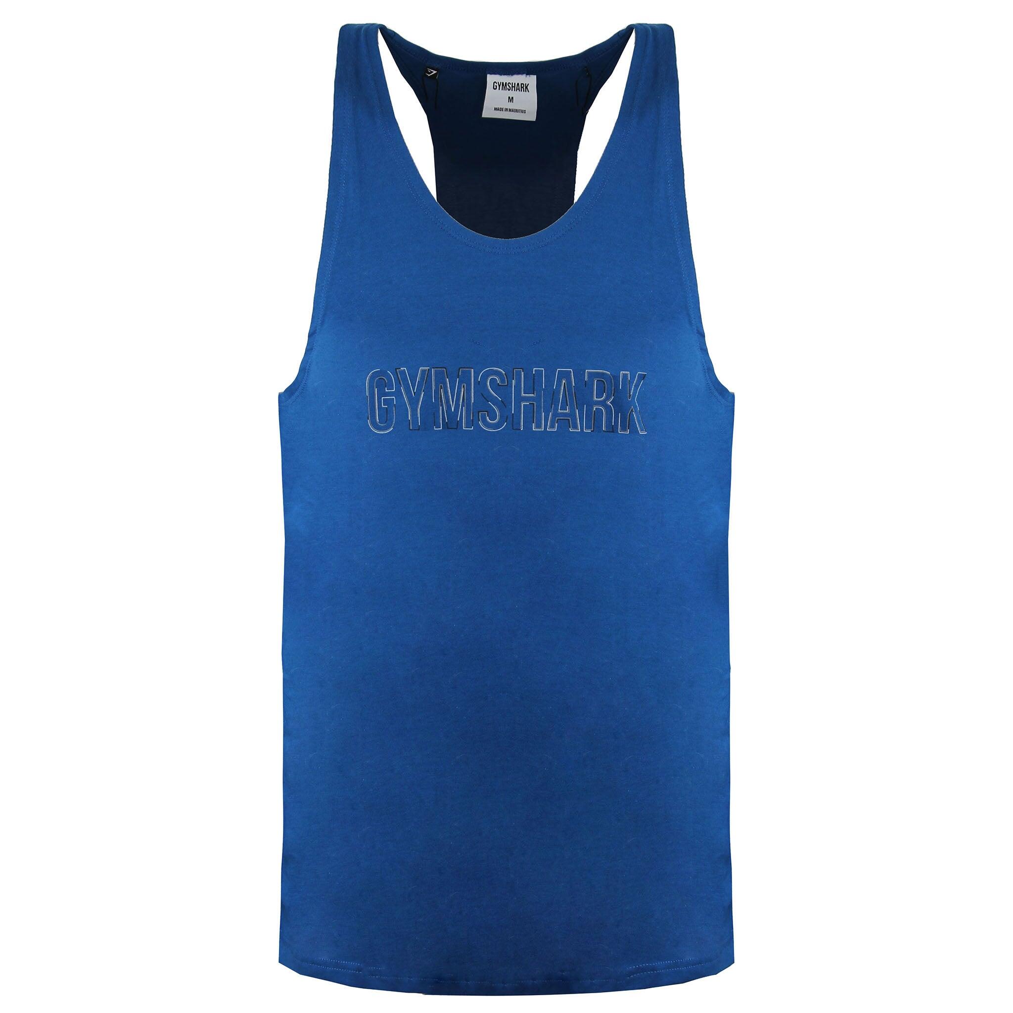 GYMSHARK Gymshark Outline Logo Mens Teal Tank Top