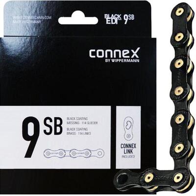 Connex Wippermann Kette 9SB 1/2"x11/128" 114 Gl. 9-fach schwarz/gold